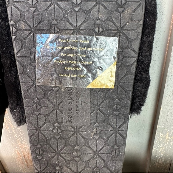 Kate Spade Cici Faux Fur Embellished Mules Flats Black Sz 7 - Picture 14 of 15